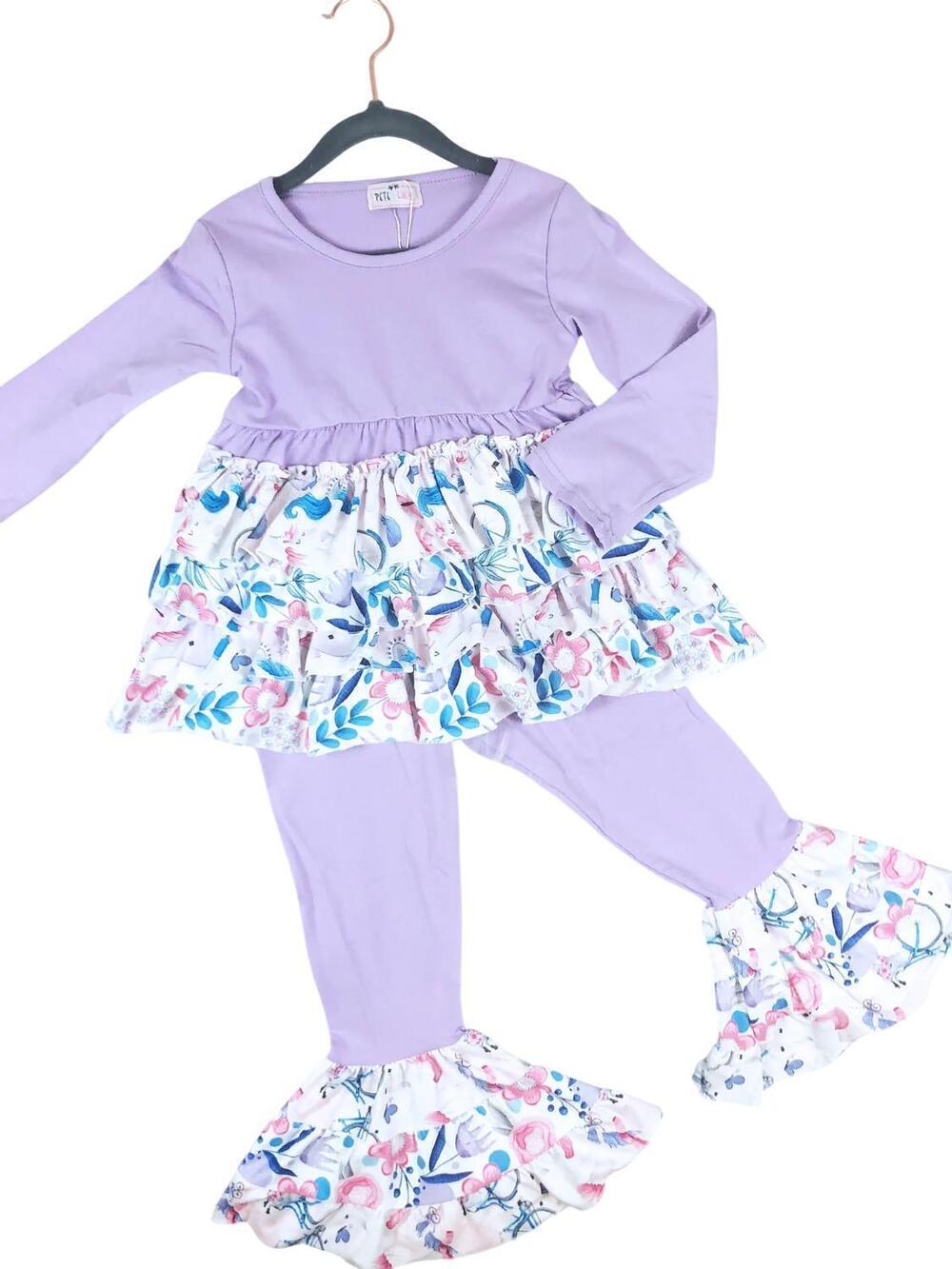 NEW PETE + LUCY girls bike pant set in purple